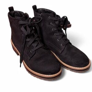 FINAL SALE Kensie Women’s Black Combat Boots Faux Suede Ankle Booties Size 8.5